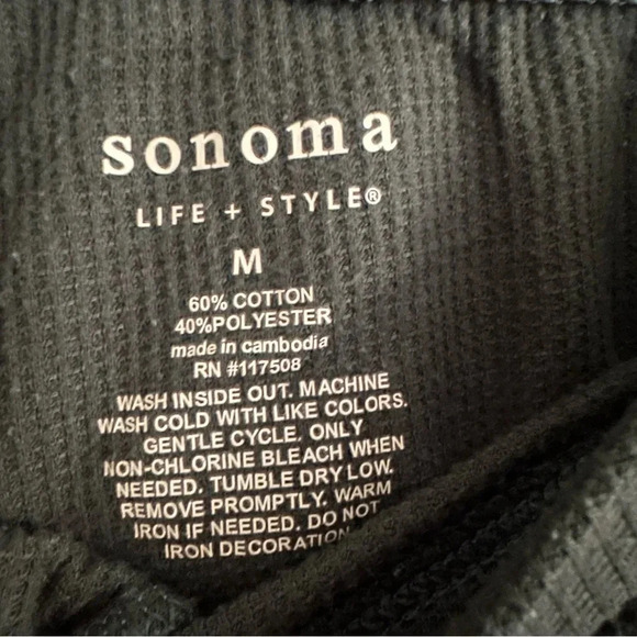 Size M Sonoma Olive Green Thermal Sleep Set Pandas Pyjamas - Picture 3 of 3